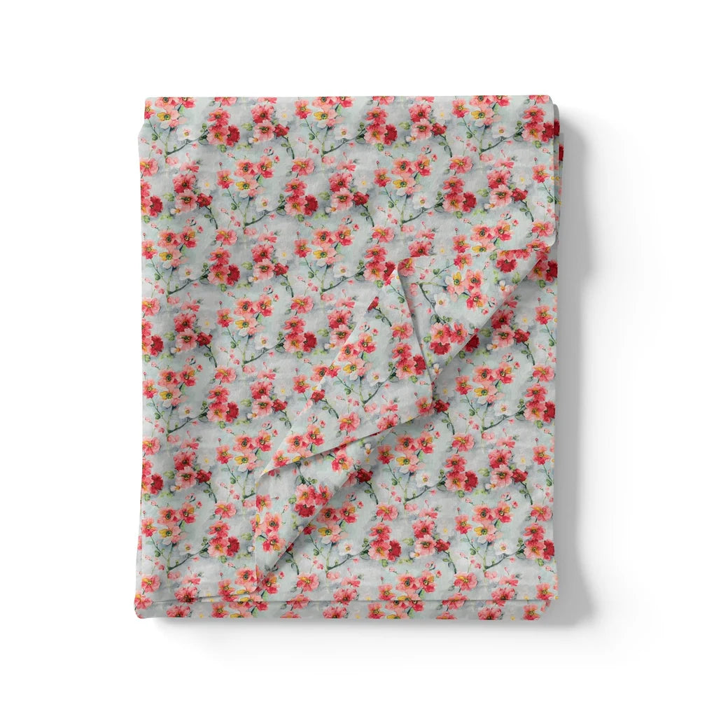 Red Violet Flower Green Buds Digital Printed Fabric – js 0 ta06067 110 red violet flower green buds digital printed fabric 4