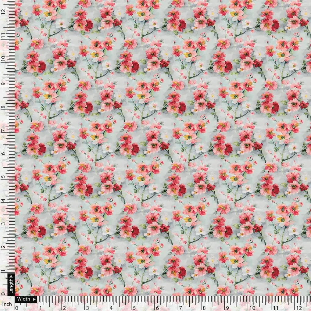 Red Violet Flower Green Buds Digital Printed Fabric – js 0 ta06067 110 red violet flower green buds digital printed fabric 5
