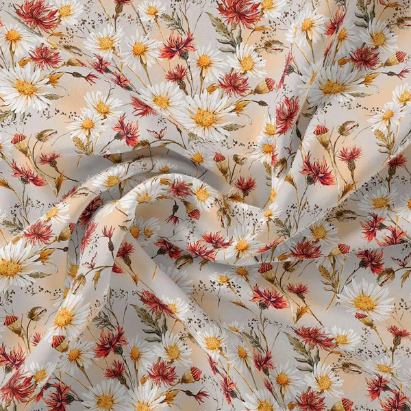 Daisy Branch Of White Flower Digital Printed Fabric – js 0 ta06071 110 daisy branch of white flower digital printed fabric 1