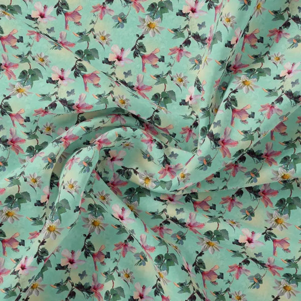 Beautiful Lily With White Daisy Flower Digital Printed Fabric – js 0 ta06091 110 beautiful lily with white daisy flower digital printed fabric 1