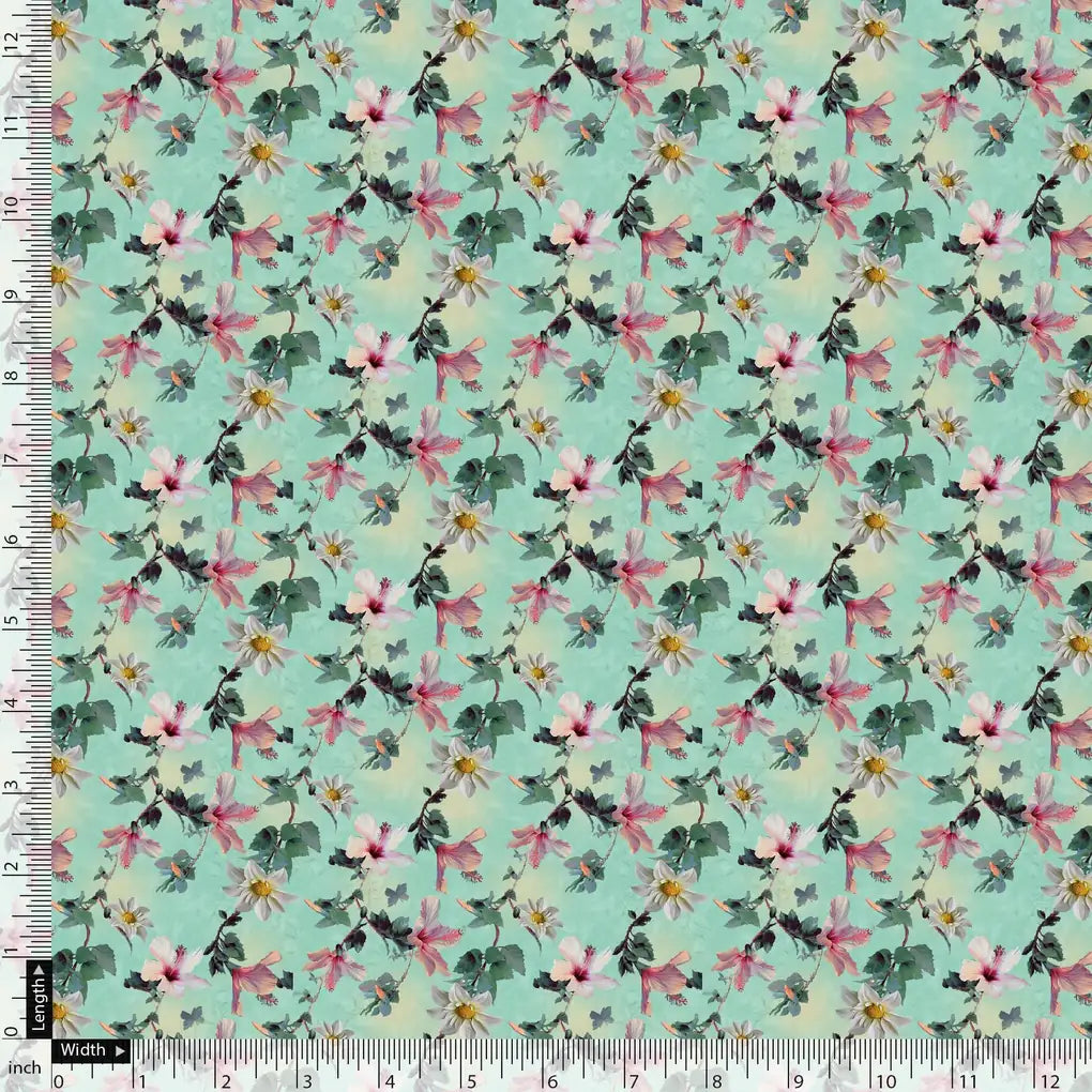 Beautiful Lily With White Daisy Flower Digital Printed Fabric – js 0 ta06091 110 beautiful lily with white daisy flower digital printed fabric 5