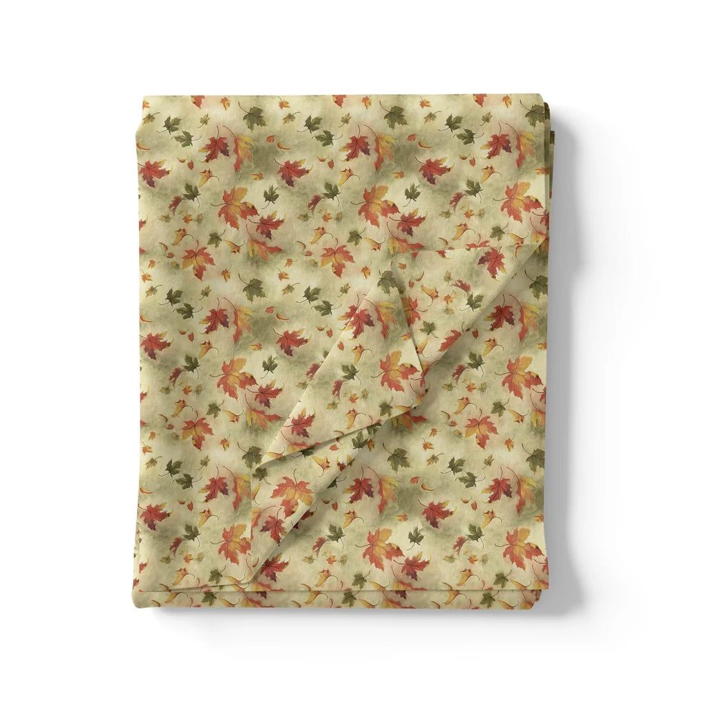 Canadian Maple Green With Orange Leaf Digital Printed Fabric – js 0 ta06094 110 canadian maple green with orange leaf digital printed fabric 3