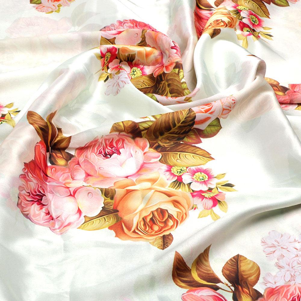 Beautiful Floral Golden Roses With Shiny Digital Printed Fabric - Japan Satin – js 0 ta06100a 110 beautiful floral golden roses with shiny digital printed fabric japan satin 1