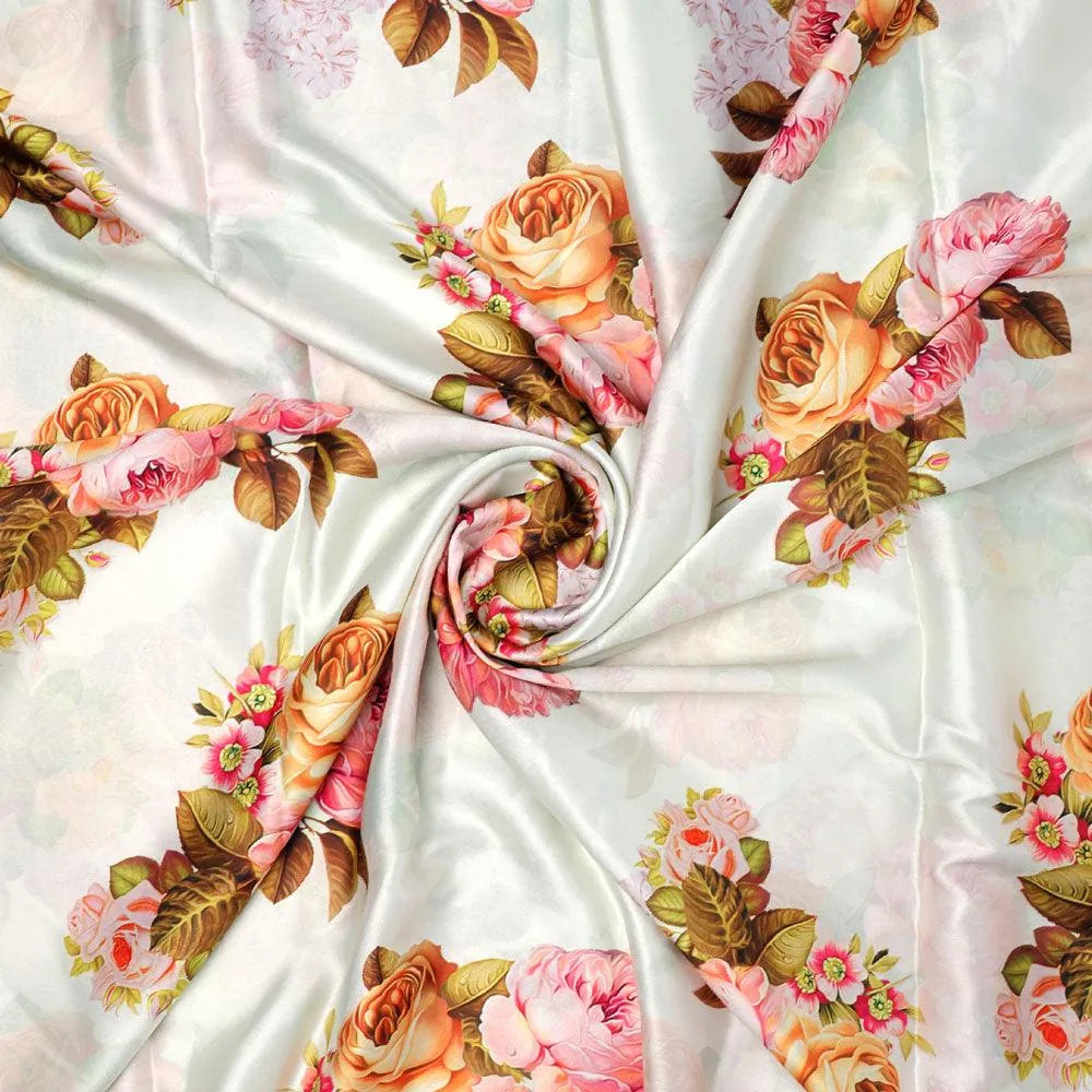 Beautiful Floral Golden Roses With Shiny Digital Printed Fabric - Japan Satin – js 0 ta06100a 110 beautiful floral golden roses with shiny digital printed fabric japan satin 2