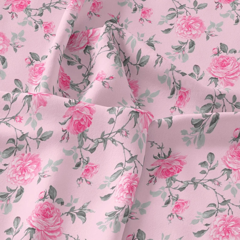 Pink Rose Allover Digital Printed Fabric – js 0 ta06118p2 110 pink rose allover digital printed fabric 3