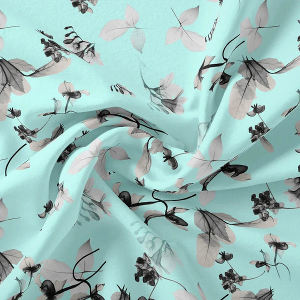 Morden Grey Leaves With Branch Digital Printed Fabric – js 0 ta06256p2 110 morden grey leaves with branch digital printed fabric 1