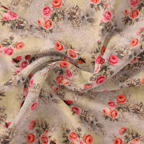 Vintage Art Of Roses With Leaves Digital Printed Fabric – js 0 ta06278c 110 vintage art of roses with leaves digital printed fabric 1