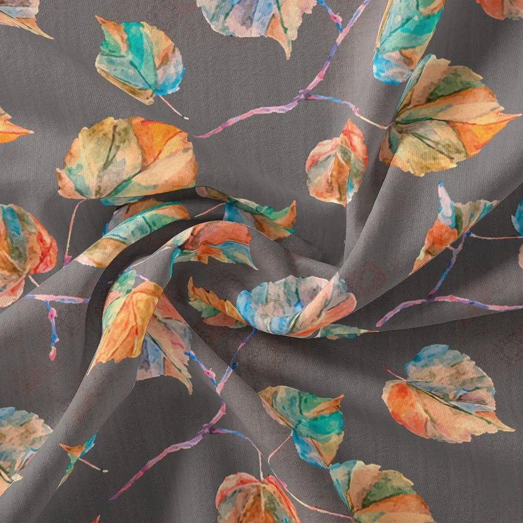 Colourful Floating Leaves Digital Printed Fabric – js 0 ta06549 110 colourful floating leaves digital printed fabric 3