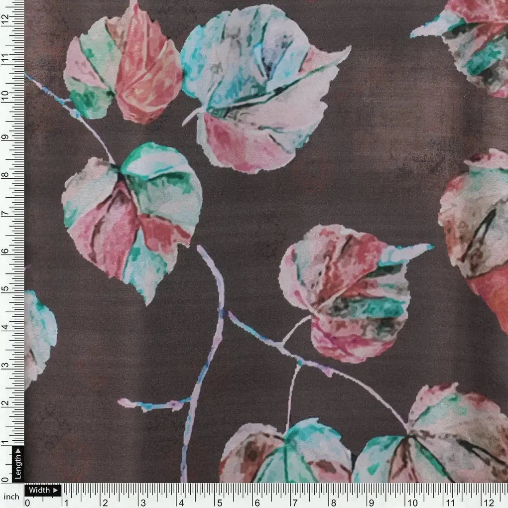 Colourful Floating Leaves Digital Printed Fabric - Japan Satin – js 0 ta06549 110 colourful floating leaves digital printed fabric japan satin 4