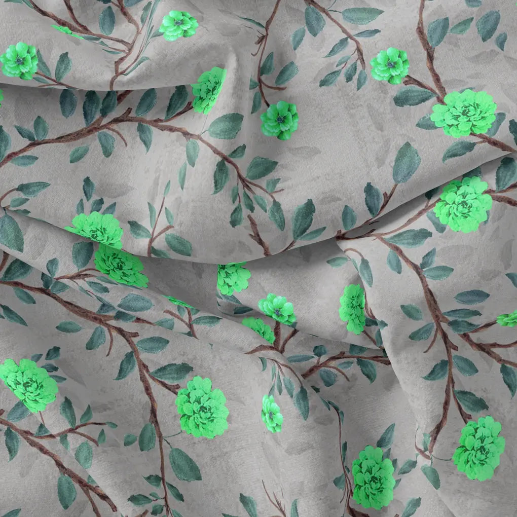 Green Flower And Brach Digital Printed Fabric – js 0 ta06641p2 110 green flower and brach digital printed fabric 1
