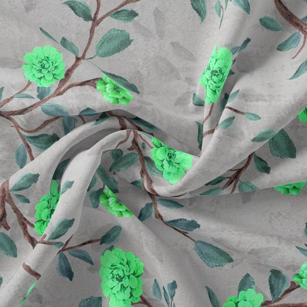 Green Flower And Brach Digital Printed Fabric – js 0 ta06641p2 110 green flower and brach digital printed fabric 3