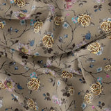 Coffee Grey Flower With Branch Digital Printed Fabric  - Japan Satin – js 0 ta06647p1 110 coffee grey flower with branch digital printed fabric japan satin 1