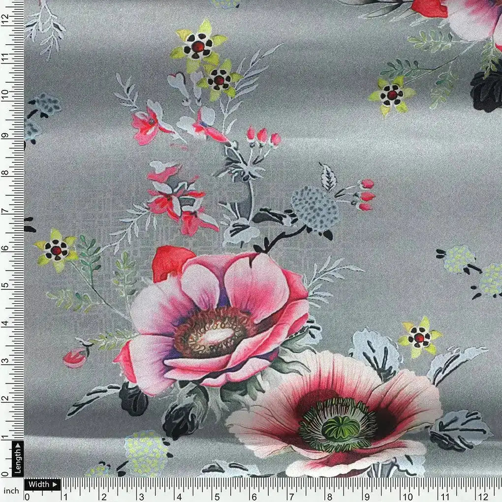 Vintage Flower Bunch Digital Printed Fabric - Japan Satin – js 0 ta06648 110 vintage flower bunch digital printed fabric japan satin 4