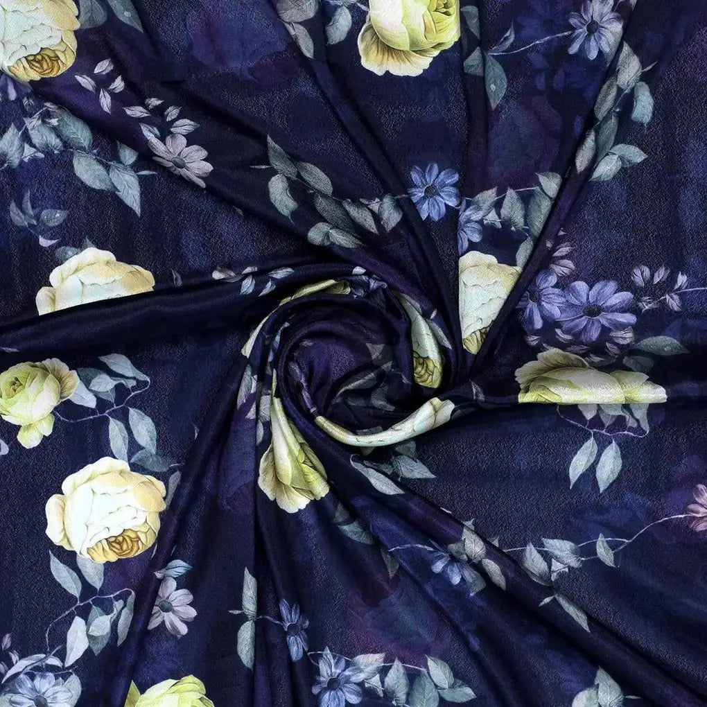 Elegant Floral Over Blue Base Digital Printed Fabric – js 0 ta06659p3 110 elegant floral over blue base digital printed fabric 1