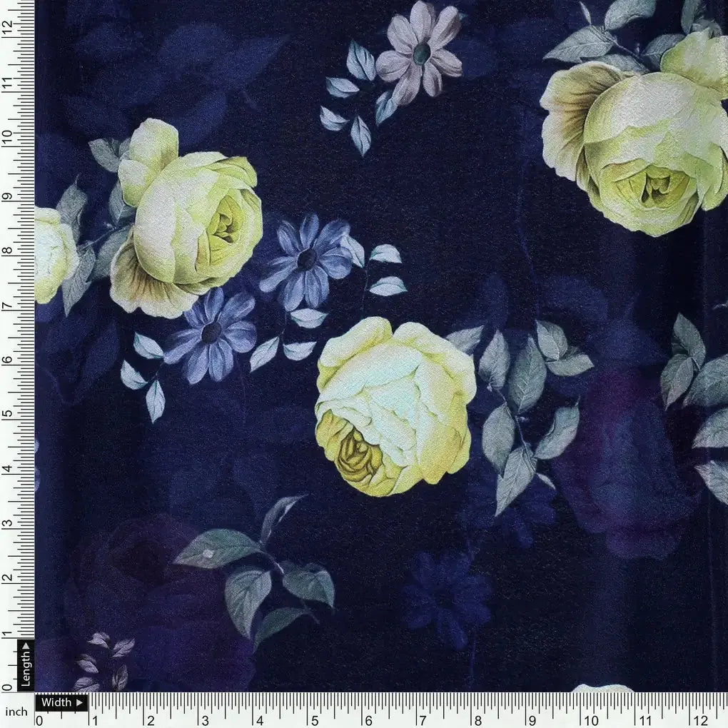 Elegant Floral Over Blue Base Digital Printed Fabric – js 0 ta06659p3 110 elegant floral over blue base digital printed fabric 4