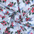 Red Rose Bunch Repeat Digital Printed Fabric - Japan Satin – js 0 ta06676 110 red rose bunch repeat digital printed fabric japan satin 1
