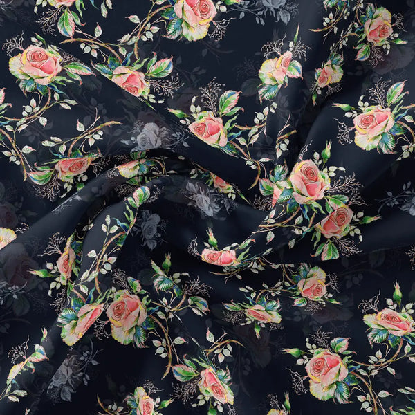 Colourful Roses With Multicolour Branch Digital Printed Fabric – js 0 ta06702p6 110 colourful roses with multicolour branch digital printed fabric 1