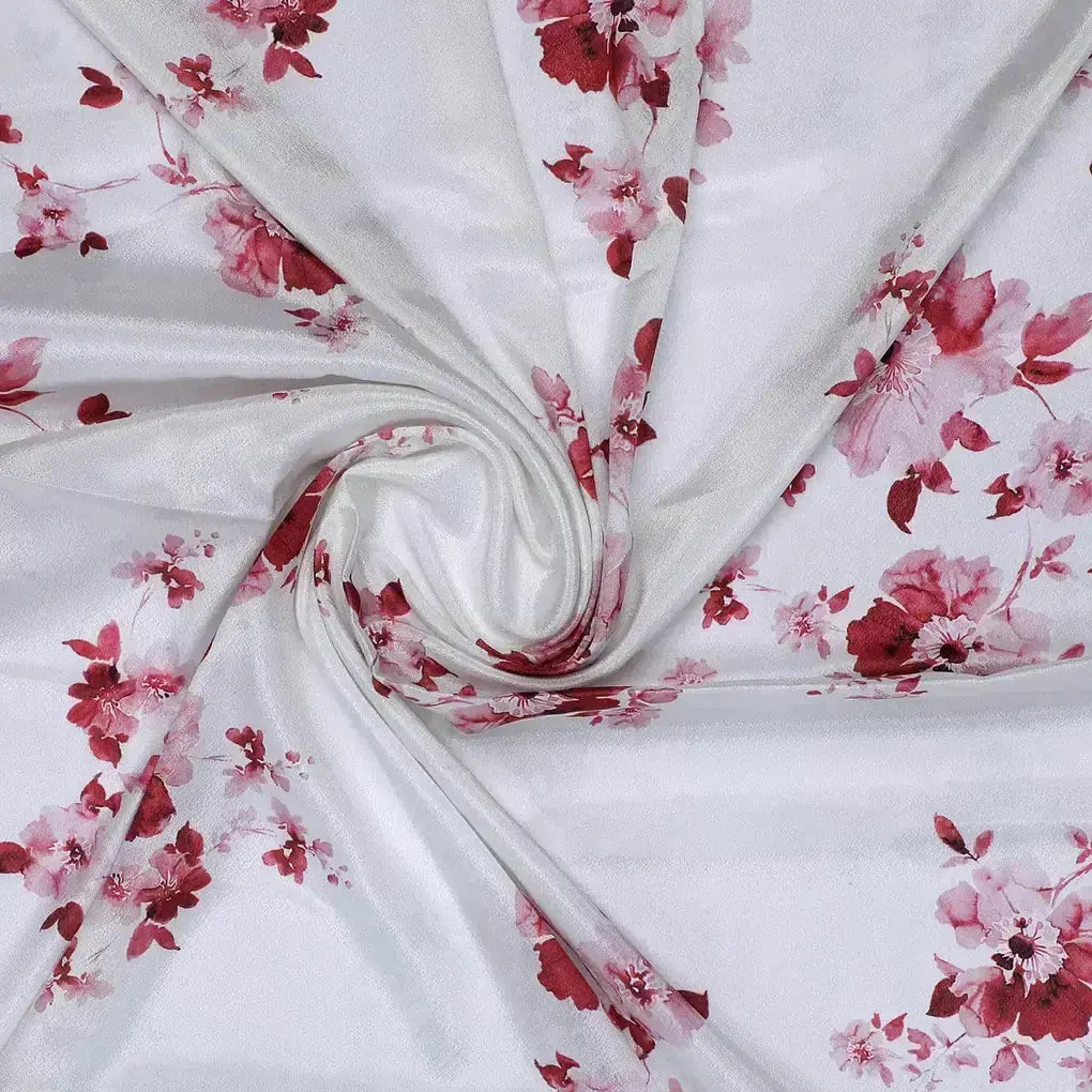 Maroon Flower Bunch Digital Printed Fabric - Japan Satin – js 0 ta06839p3 110 maroon flower bunch digital printed fabric japan satin 1