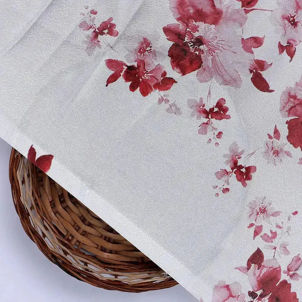 Maroon Flower Bunch Digital Printed Fabric - Japan Satin – js 0 ta06839p3 110 maroon flower bunch digital printed fabric japan satin 2