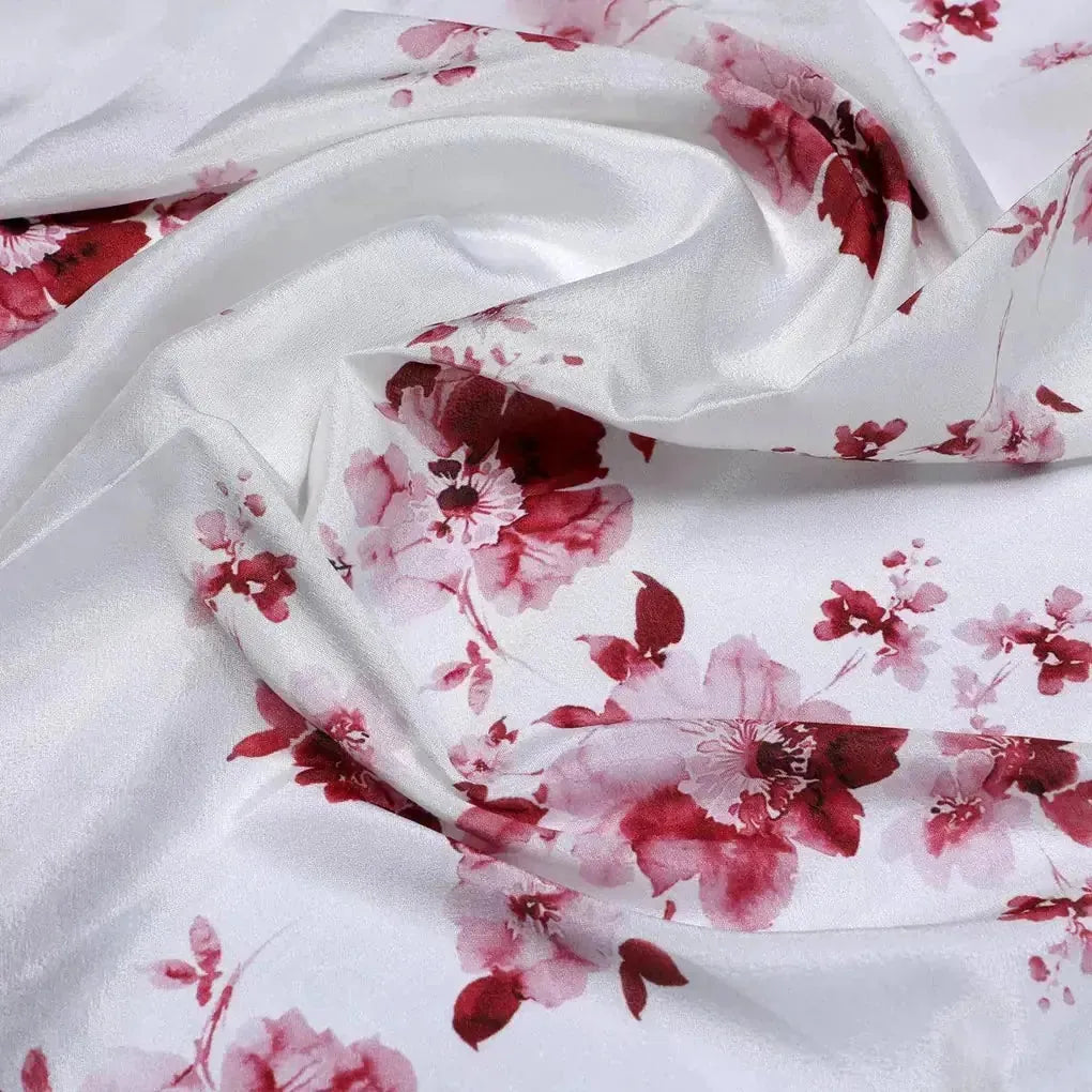 Maroon Flower Bunch Digital Printed Fabric - Japan Satin – js 0 ta06839p3 110 maroon flower bunch digital printed fabric japan satin 3