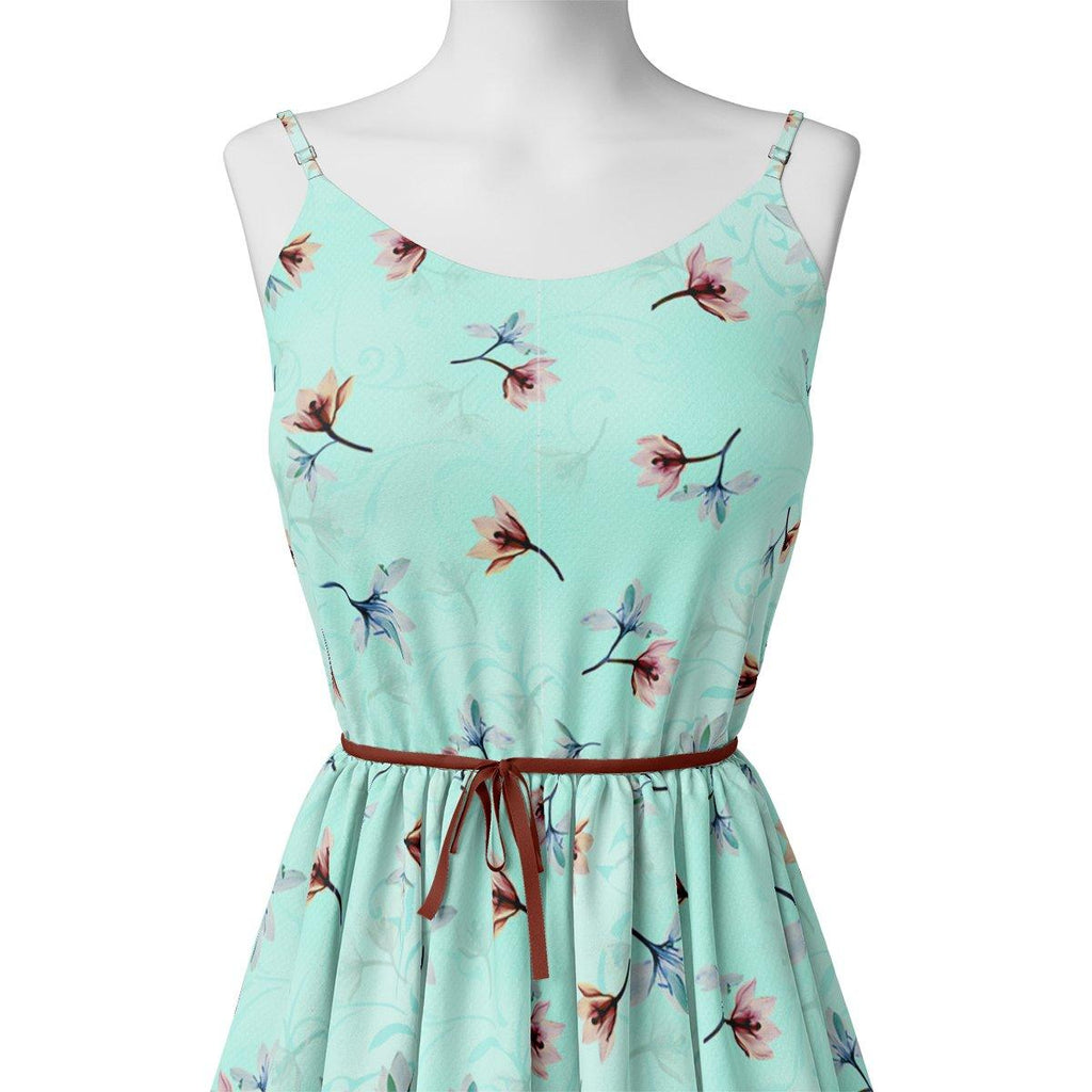 Brown Floating Flower On Rama Green Digital Printed Fabric – js 0 ta06994p1 110 brown floating flower on rama green digital printed fabric 2