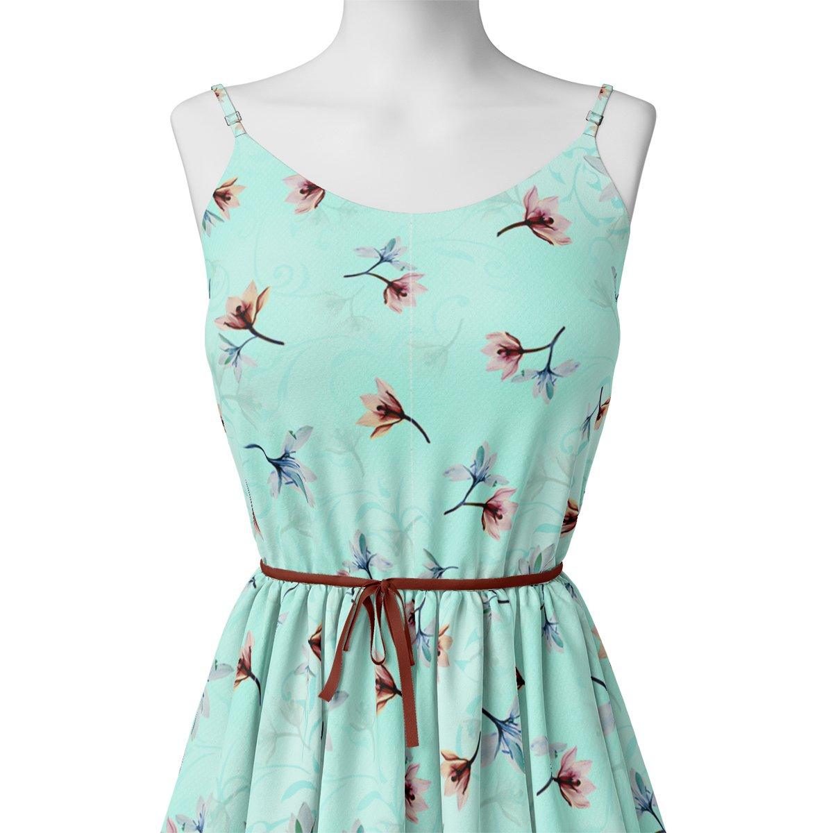 Brown Floating Flower On Rama Green Digital Printed Fabric – js 0 ta06994p1 110 brown floating flower on rama green digital printed fabric 2