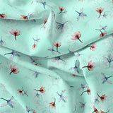 Brown Floating Flower On Rama Green Digital Printed Fabric  - Japan Satin – js 0 ta06994p1 110 brown floating flower on rama green digital printed fabric japan satin 1