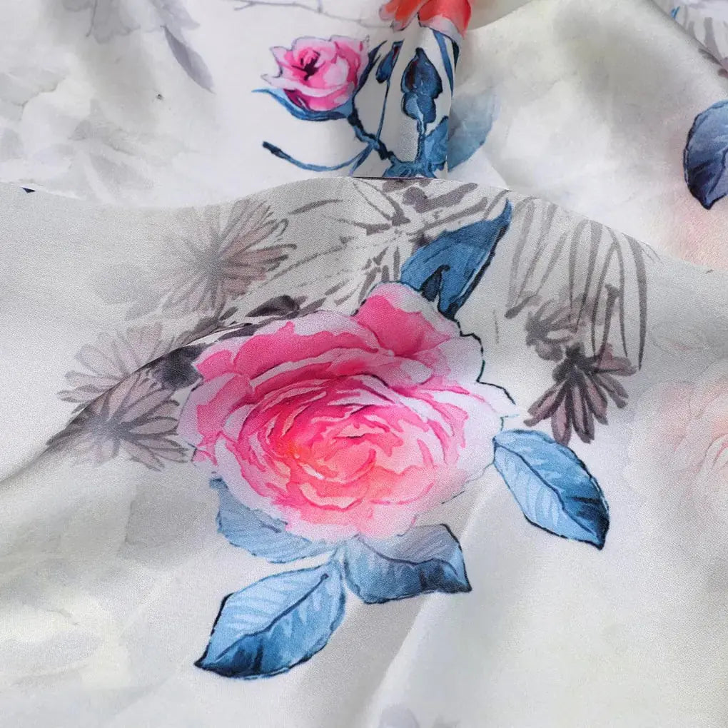 Roses Floating on Yellow Base Digital Printed Fabric – js 0 ta07124a 110 roses floating on yellow base digital printed fabric 3