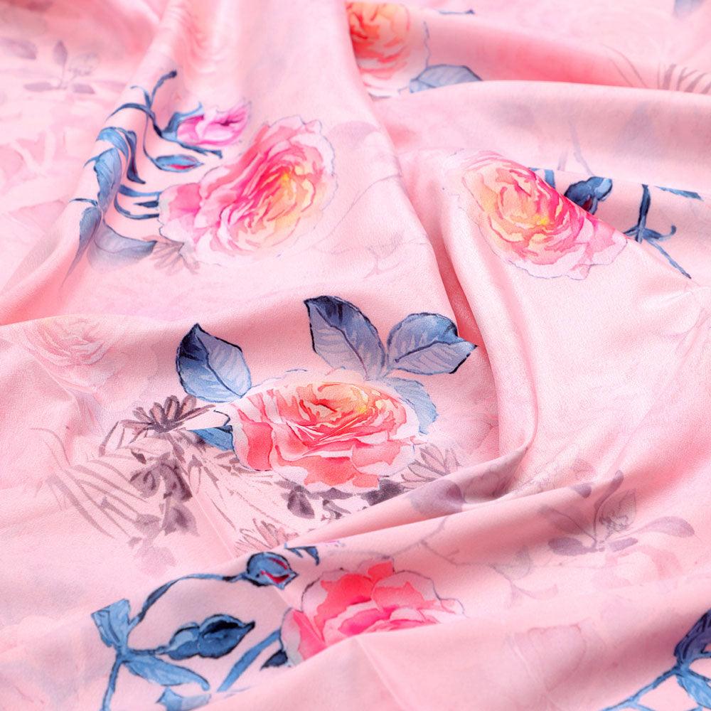 Roses Floating on Pink Base Digital Printed Fabric – js 0 ta07124b 110 roses floating on pink base digital printed fabric 3