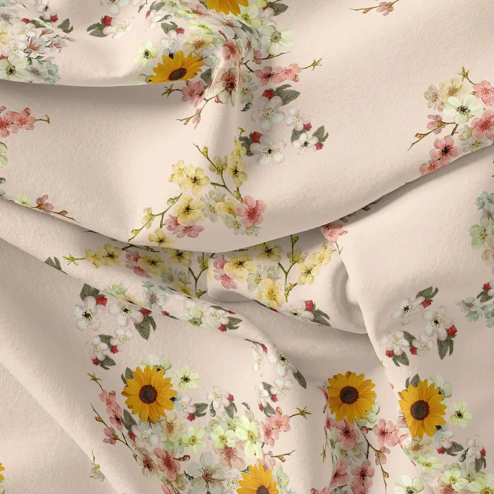 Decorative Multicolour Sunflower Digital Printed Fabric – js 0 ta07140 110 decorative multicolour sunflower digital printed fabric 4