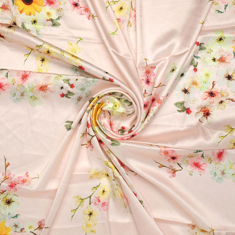 Decorative Multicolour Sunflower Digital Printed Fabric - Japan Satin – js 0 ta07140 110 decorative multicolour sunflower digital printed fabric japan satin 1