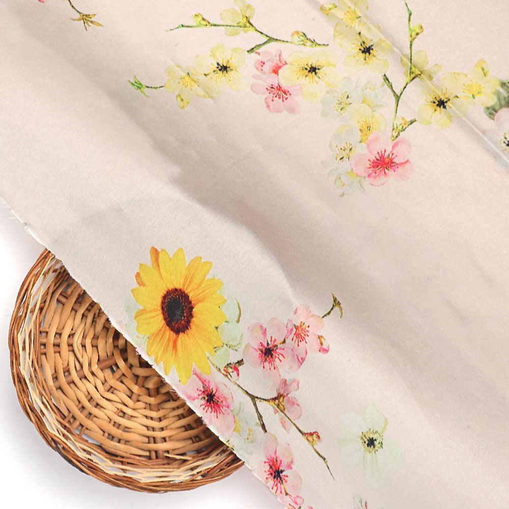 Decorative Multicolour Sunflower Digital Printed Fabric - Japan Satin – js 0 ta07140 110 decorative multicolour sunflower digital printed fabric japan satin 2