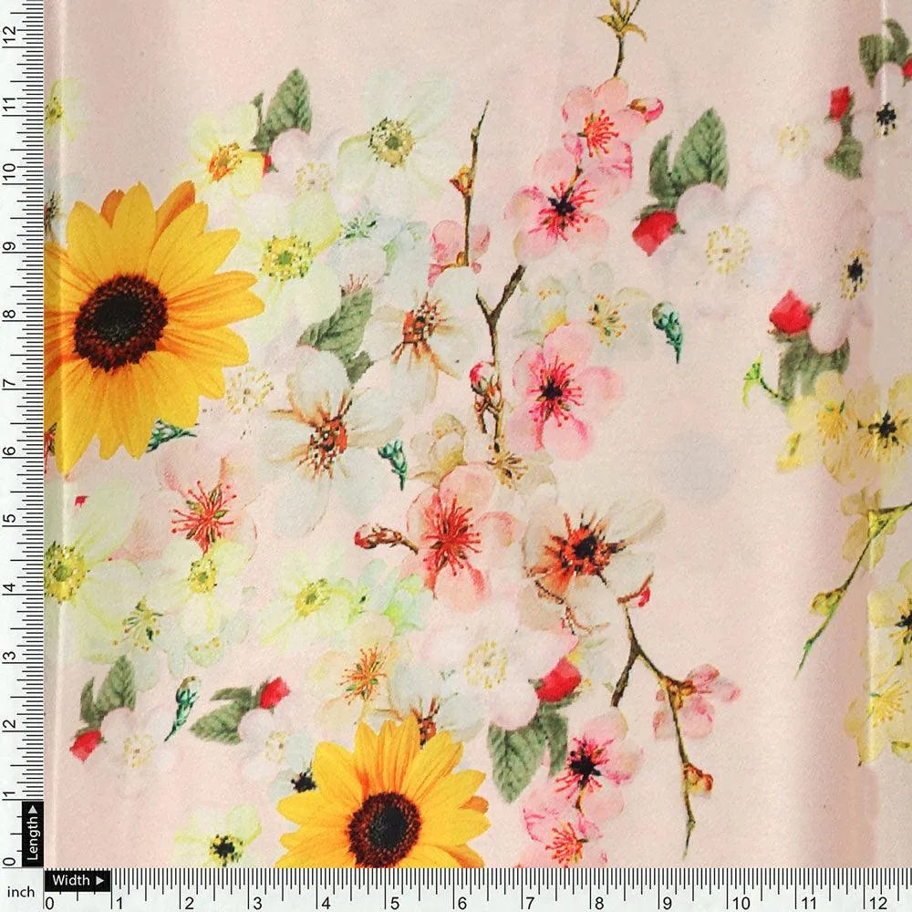 Decorative Multicolour Sunflower Digital Printed Fabric - Japan Satin – js 0 ta07140 110 decorative multicolour sunflower digital printed fabric japan satin 4