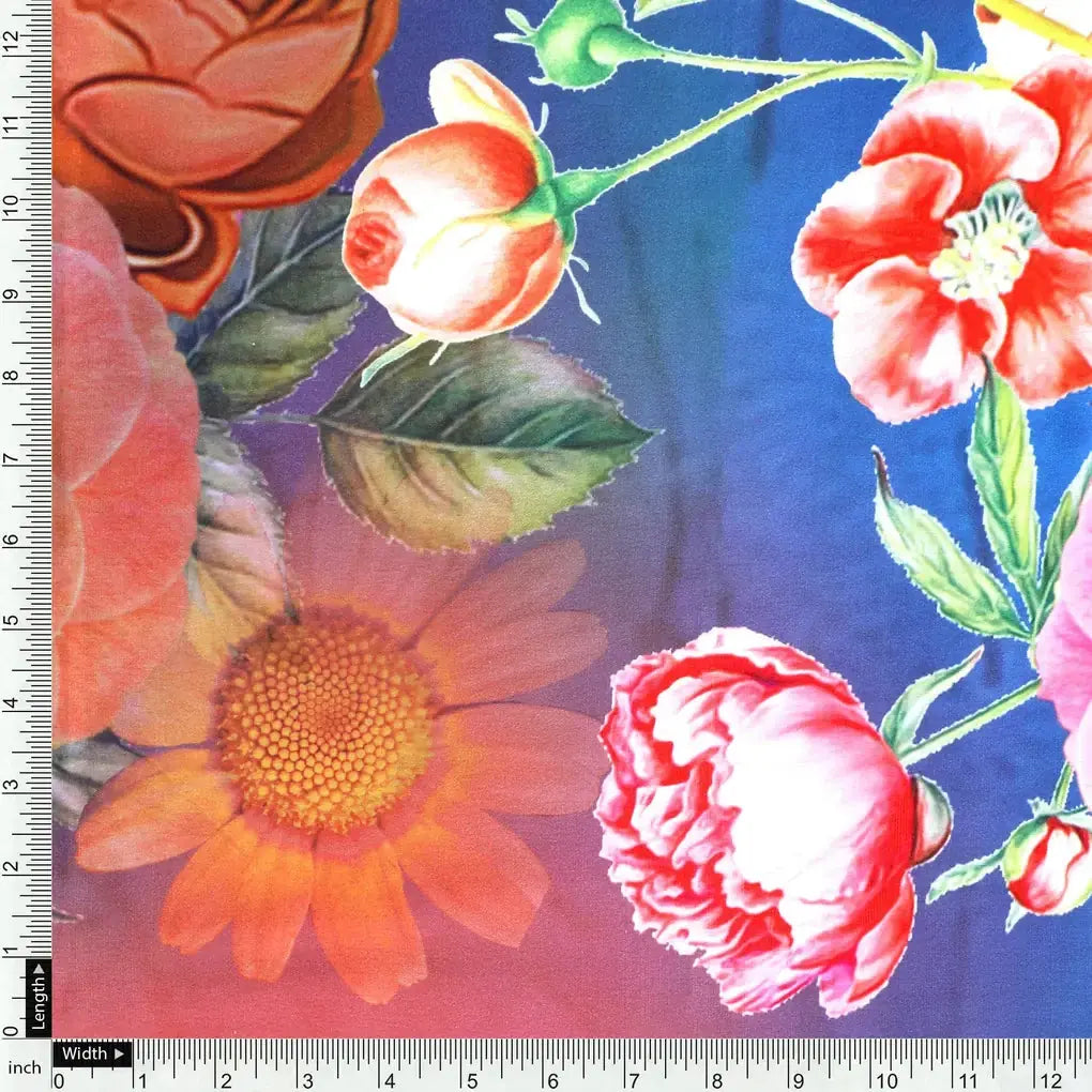Huge Realistic Flowers Digital Printed Fabric  - Japan Satin – js 0 ta07202l4 110 huge realistic flowers digital printed fabric japan satin 4