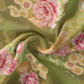 Pink Rose On Green Palate Digital Printed Fabric – js 0 ta07237p4 110 pink rose on green palate digital printed fabric 1