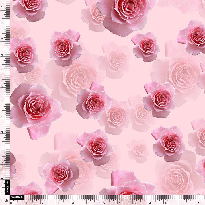 Pinkish Rose Allover Digital Printed Fabric - FAB VOGUE Studio®