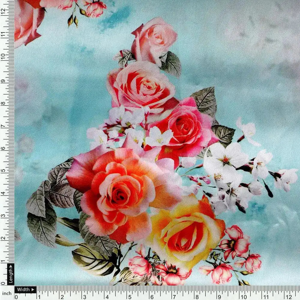 Beautiful Wite Orchid Flower Digital Printed Fabric - Japan Satin – js 0 ta07379p1 110 beautiful wite orchid flower digital printed fabric japan satin 4