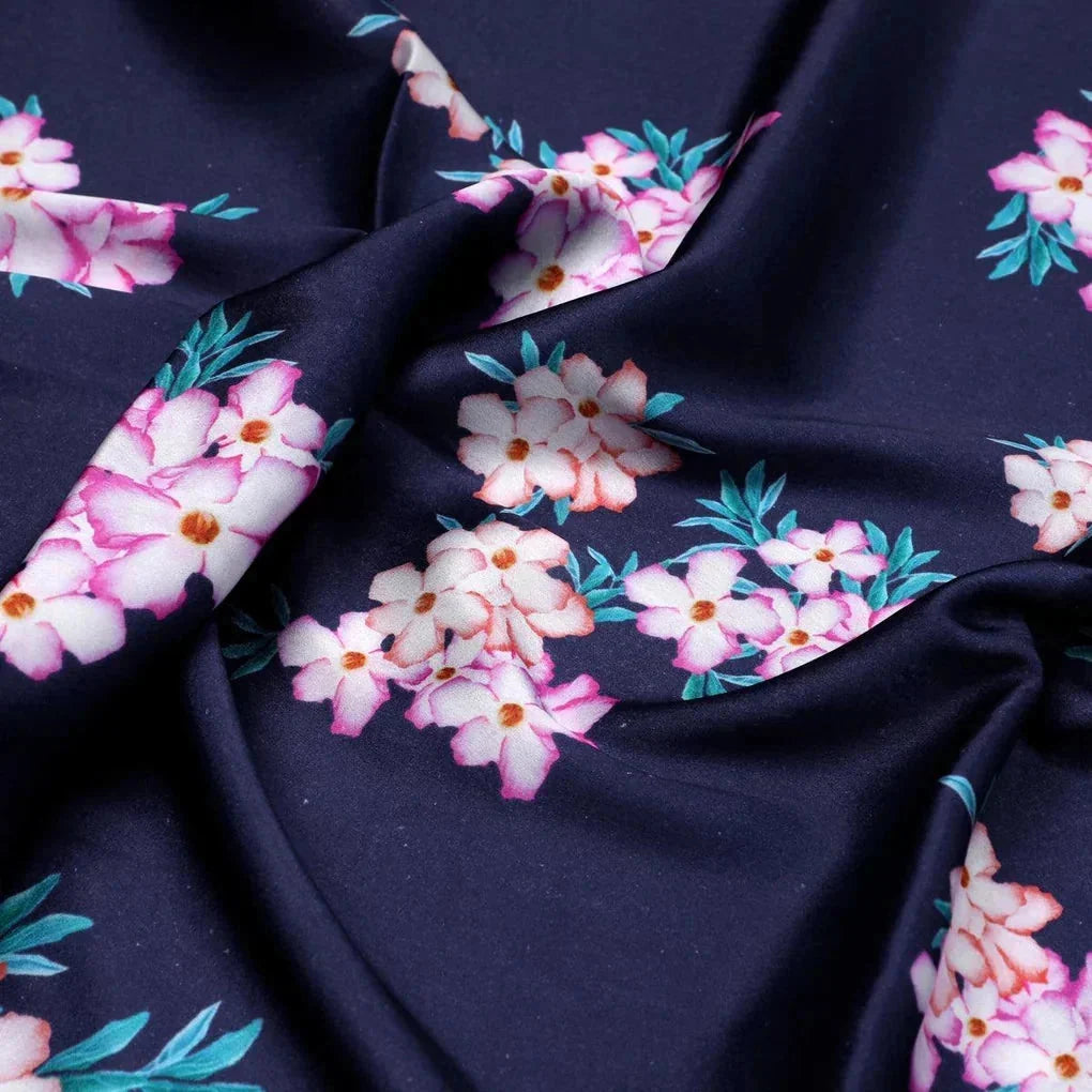 Violet Flower Bunch Digital Printed Fabric - Japan Satin – js 0 ta07525 110 violet flower bunch digital printed fabric japan satin 3