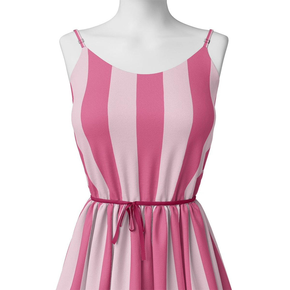 Peach And Pink Stripes Digital Printed Fabric - FAB VOGUE Studio®