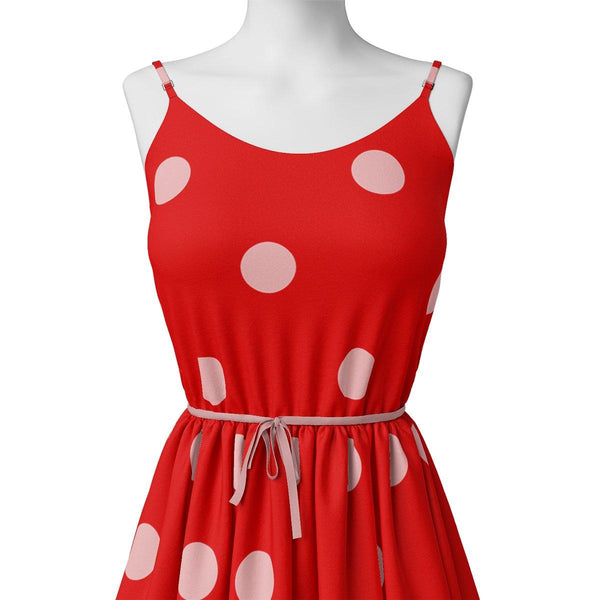 Huge Red Polka Dot Digital Printed Fabric – js 0 ta07539 110 huge red polka dot digital printed fabric 2 - alternate view