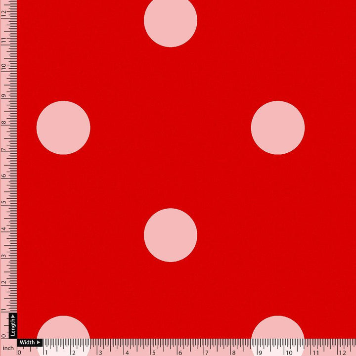 Huge Red Polka Dot Digital Printed Fabric - FAB VOGUE Studio®