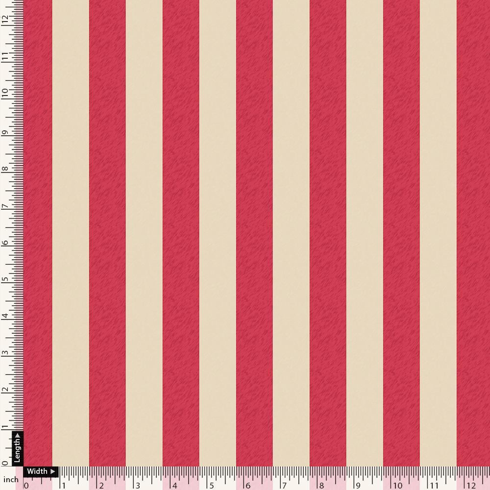 Red And Offwhite Stripe Combo Digital Printed Fabric - FAB VOGUE Studio®