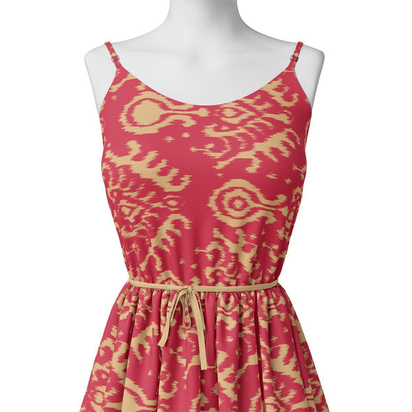 Tribal Prints On Carrot Red Digital Printed Fabric – js 0 ta07544 110 tribal prints on carrot red digital printed fabric 2 - alternate view