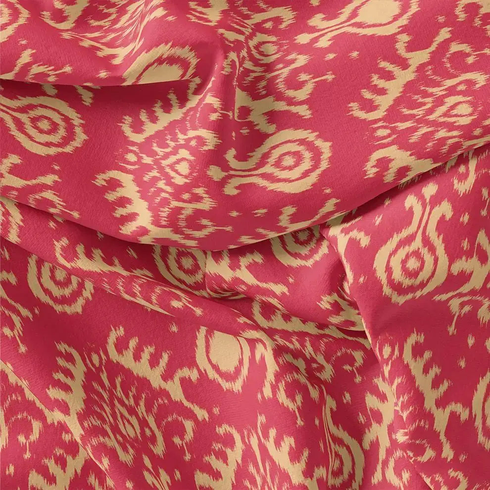 Tribal Prints On Carrot Red Digital Printed Fabric  - Japan Satin – js 0 ta07544 110 tribal prints on carrot red digital printed fabric japan satin 3