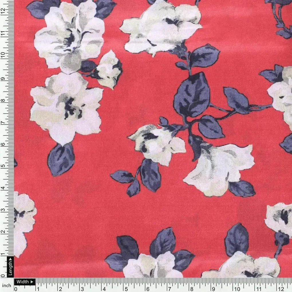 Red And White Flower Digital Printed Fabric - Japan Satin – js 0 ta07549 110 red and white flower digital printed fabric japan satin 4