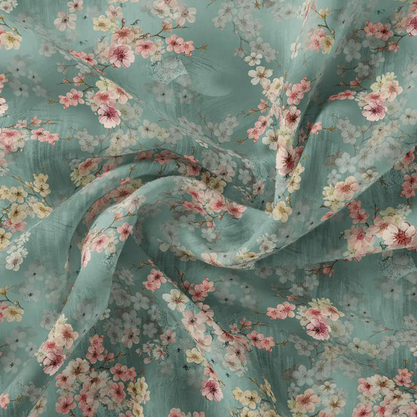 Periwinkle Floral Spring Flower Digital Printed Fabric – js 0 ta07570p4 110 periwinkle floral spring flower digital printed fabric 1
