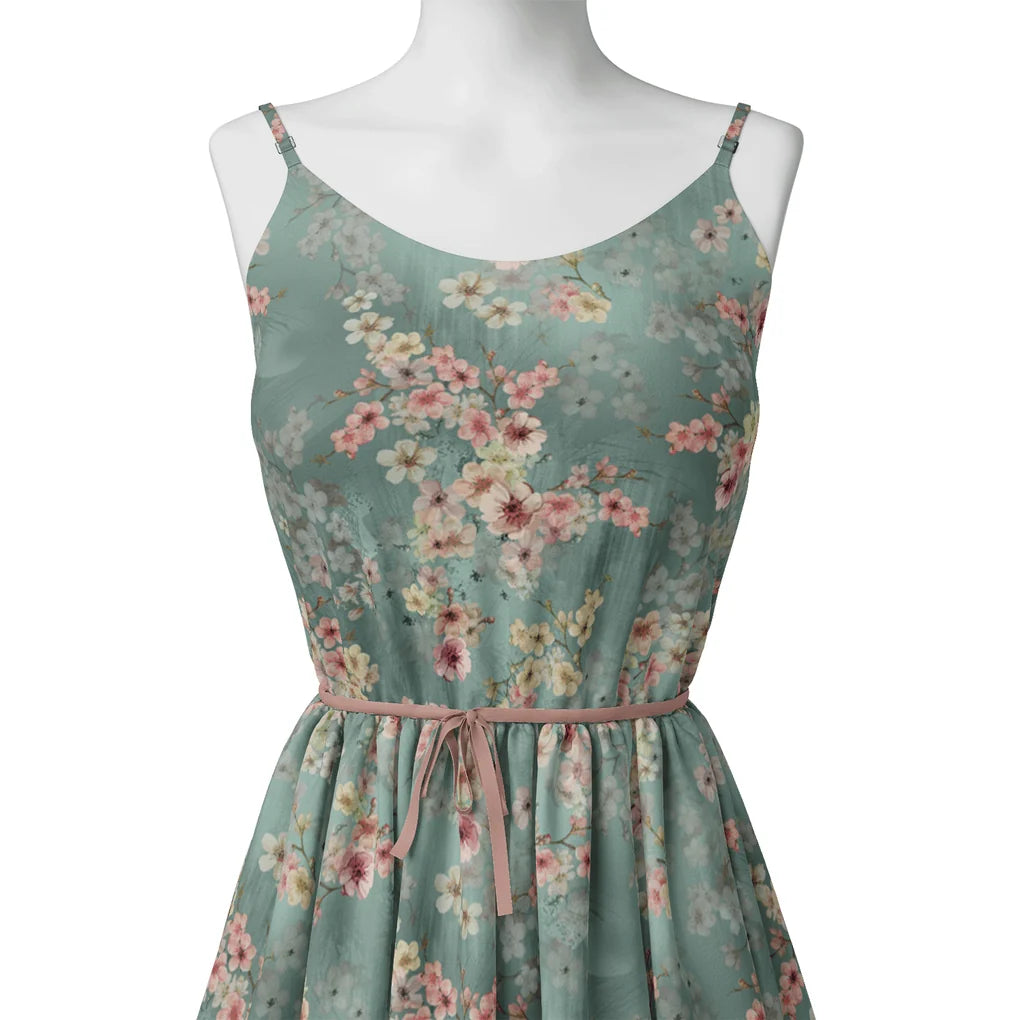 Periwinkle Floral Spring Flower Digital Printed Fabric – js 0 ta07570p4 110 periwinkle floral spring flower digital printed fabric 2