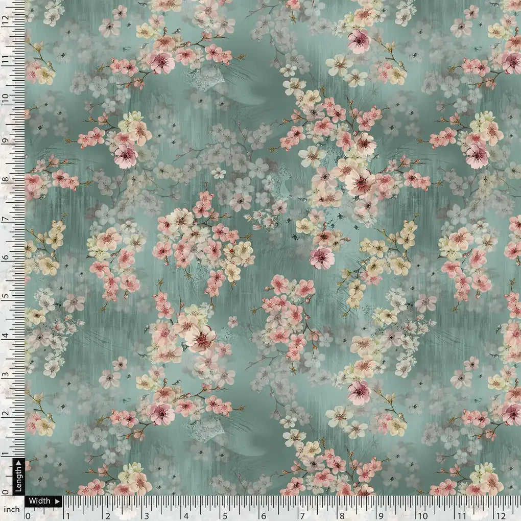 Periwinkle Floral Spring Flower Digital Printed Fabric – js 0 ta07570p4 110 periwinkle floral spring flower digital printed fabric 5