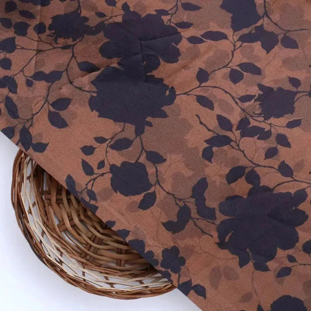 Black And Rustic Look Flower Digital Printed Fabric - Japan Satin – js 0 ta07594 110 black and rustic look flower digital printed fabric japan satin 2