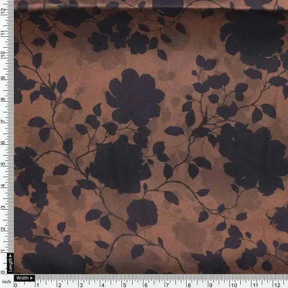 Black And Rustic Look Flower Digital Printed Fabric - Japan Satin – js 0 ta07594 110 black and rustic look flower digital printed fabric japan satin 4